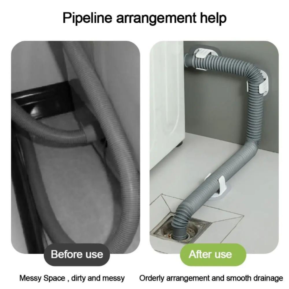 Plastic Pipe Clip - ตะขอหนีบท่อแบบมีกาวในตัว 5 ชิ้น ที่ยึดท่อพลาสติก อุปกรณ์ยึดท่อแบบไม่ต้องเจาะ ตัวล็อกยึดท่อสำหรับติดตั้งสายไฟและสายยาง